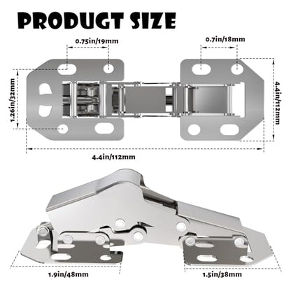 BESTEEL 80 Pcs Surface Mount Hinges Surface Mounting Hinge and Extra Bumper - size: 80 PCS