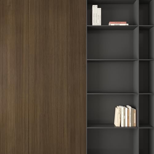 JSEVEM Walnut Wood Contact Paper Brown Peel and Stick Wallpaper Waterproof Removable Vinyl Warp Self-Adhesive Wall Paper for Countertops Bedrooms Kitchen Furniture 16"×197" - color: Brown, size: 16" x 197"