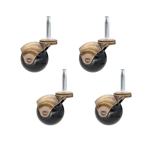 4pcs Caster Wheels, Swivel Plate Ball Casters Set of 4, Antique Furniture Casters Brass, Heavy Duty, Office Chair Caster(Cyan 2'')