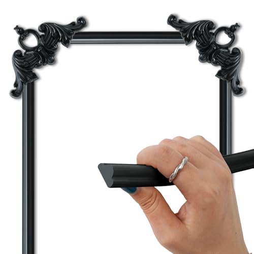 10 Feet Peel and Stick Chair Rail Panel Molding Decoration, Flexible Self-Adhesive DIY Wall Decor, Wall Plating for Home Decoration (Black Molding Trim) - color: Black Molding Trim