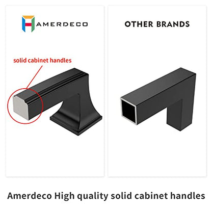 Amerdeco 10 Pack Brushed Satin Nickel Cabinet Pulls 3-3/4 Inch(96mm) Hole Center Cabinet Hardware Kitchen Cabinet Handles for Bathroom Drawer Pulls Dresser Pulls ZH0010 - color: Brushed Satin Nickel, size: 3.75"/96MM Hole Center