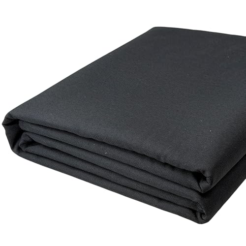 LaSilk- Premium Upholstery Fabric by the Yard, 57" Wide Thicken Faux Linen Fabric for Couch, Sofa, Chair, Pillow Cover (Black, 1 Yard) - color: Black, size: 1 yard