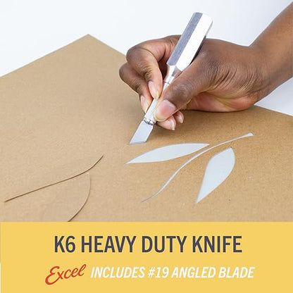 Excel Blades K6 Heavy Duty Metal Craft Knife, Hexagonal Aluminum Handle