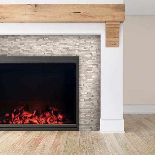 SUNWINGS 5-Sheet Peel and Stick Mosaic Natural 3D Stone Self Adhesive Marble Tiles, 11.5" x 10.7" Stick on Backsplash for Kitchen Bathroom Fireplace Vanity, Mixed Tan - color: Mixed Tan