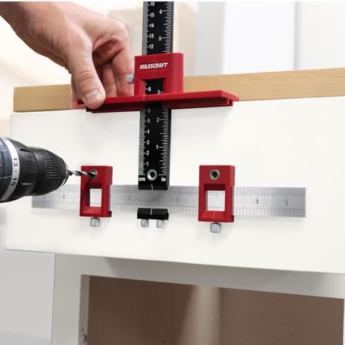 Milescraft 1340 Hardware Jig – Adjustable Drill Guide to Quickly Install Cabinet & Drawer Handles, Knobs and Pulls.