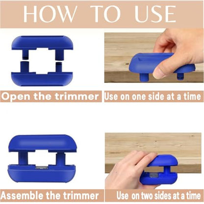 SHIAWASENA Hand Planer Versatile Woodworking Edge Bander for Burrs, Edge Banding Trimmer with Tungsten Carbide Blades, Double & Single Edge Operation for ABS, PVC, Veneer, Laminate, Melamine(Blue) - color: Blue
