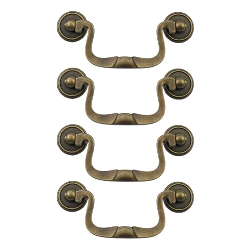 4pcs Antique Cabinet Pulls, 3.5" (88mm) Hole Center, Bronze