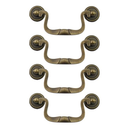 4pcs Antique Cabinet Pulls, 3.5" (88mm) Hole Center, Bronze