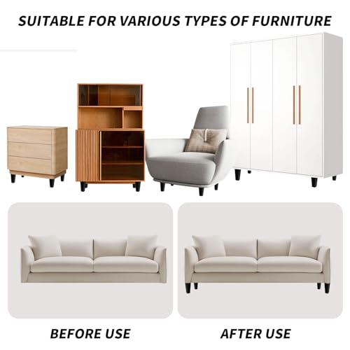 12 Set Furniture Legs with Installation Hardware 6 Inch Black Square Replacement Couch Legs Solid Wood Sofa Furniture Feet for Mid Century Armchair Bed Dresser Cabinet