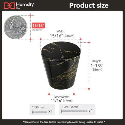 homdiy 10 Pack Black Gold Speckled Cabinet Knobs Dresser Knobs - color: Black Gold Speckled