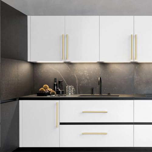 Brushed Gold Cabinet Handles Kitchen Pulls 10 Inch 12 Pack - color: Matte Gold, size: 10 Inch Hole Center