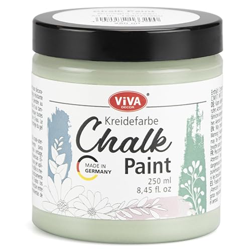 Viva Decor Chalk Paint (Sunlight Green) 8.45oz - Chalky Finish Paint for Furniture, Walls & Decor, Matte Finish, Water-based, High Pigment, Perfect for Shabby Chic & Vintage Looks. Suitable for Wood - color: Sunlight Green