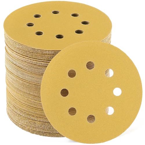 LotFancy 100 PCS 120 Grit Sandpaper, 5 Inch 8 Hole Sanding Disc Aluminum Oxide, Orbital Sander Sandpaper for Stripping Paint, Sand Paper for Wood, Plastic, Rust Removal, Random Orbital Sander Pads - style: 100PCS 120 Grit