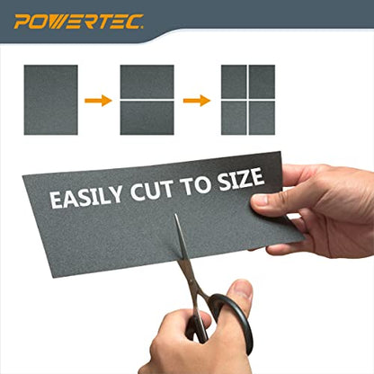 POWERTEC 471000 Wet Dry Sandpaper Assortment | 9” x 3.6” Sheets | 180 – 3000 Assorted Grit Sand Paper for Wood and Auto Finishing - (36 Pack) - style: 36PK - 12 Assorted Grits