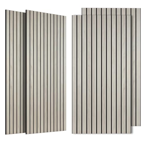 Acoustic Wall Panels,4 Pack 47.2”x23.6”x0.35”, Natural Oak - color: Natural Oak, size: 4 PACK