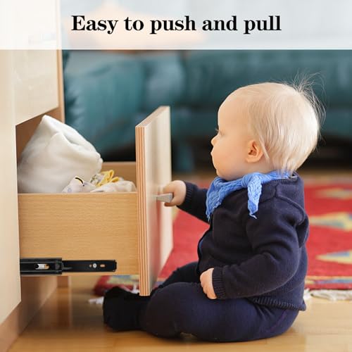 Drawer Slides 2Pcs 8 Inch, Undermount Heavy Duty Drawer Slides for Cabinets, Dresser Drawers, Slide-Out Keyboard Tray, Table Drawers, Shelves, Nightstand and So On