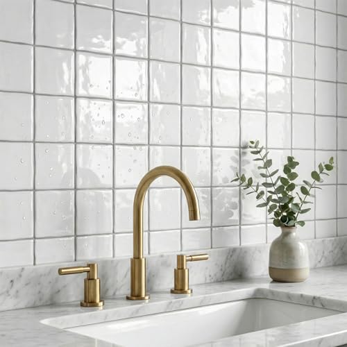 24 Sheets Pure White 6"x6" Peel and Stick Subway Tile Backsplash - color: Pure White, size: 24 Pcs 6" x 6" x 0.05"