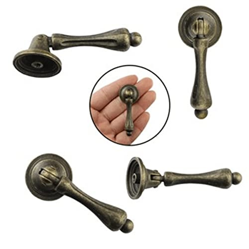 dophee Antique Cabinet Knobs Pendant Drop Pulls with Screws, 2.44"x 0.94" - size: 1 Piece