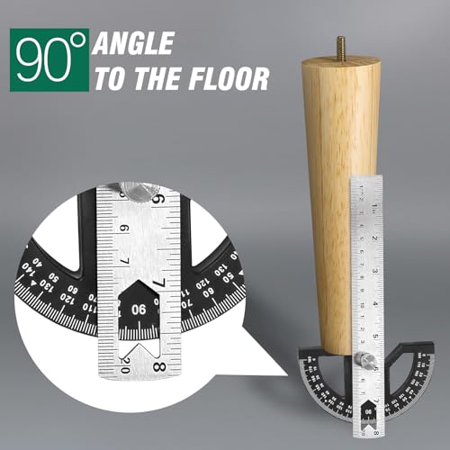 FoDau770 Rubber Wood Legs 9", Straight Taper, 5/16"-18 Thread, 4pcs - color: Varnish, size: 9 Inch - Straight (90°)
