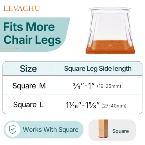 24 Pack Chair Leg Floor Protectors, Chair Leg Caps Square M - size: Square M