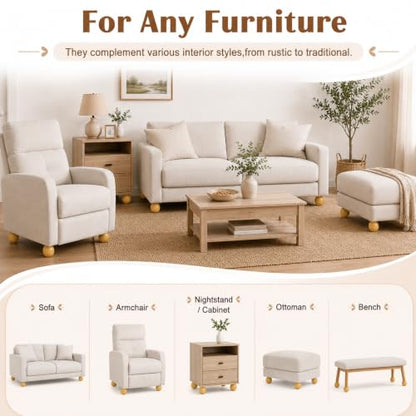 4 Inch Wooden Sofa Legs Set of 4 Walnut Wood Round Sofa Legs with Mounting Plate Screws Solid Wood Furniture Feet for Couch Bed Cabinet Bookcase Ottoman (Yellow) - color: Yellow