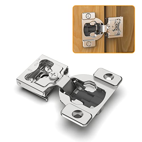 Chibery 30 Pack 1/4" Small Overlay 4D Concealed Hinges for Face Frame Door, Soft Close On/Off Switch, Self Closing, 105° Open Angle Concealed Stainless Steel Hinges for Framed Cabinet, Satin Nickel - color: 30 Pack, size: 1/4" Overlay