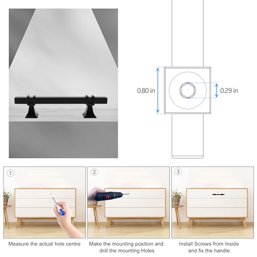 Cabinet Pulls Matte Black Cabinet Handles, 10 Pack 3 Inch Kitchen Door Cupboard Wardrobe Drawer Handles, Cabinet Hardware Bar Drawer Pulls, 76mm Hole Centers - color: Black, size: 3 inch Hole Centers Pull