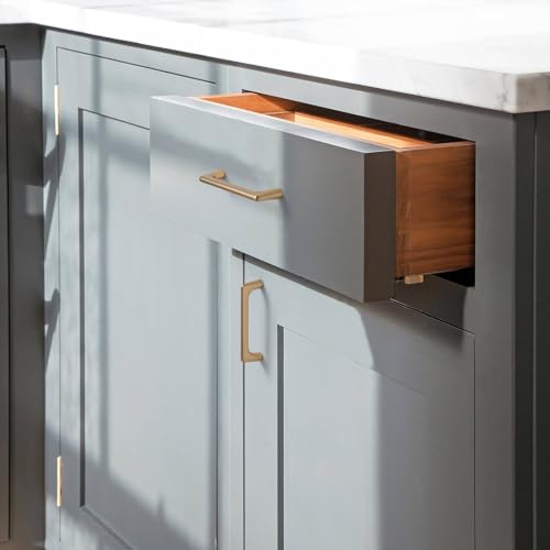 Goo-Ki Brushed Copper Cabinet Pulls with 7.6''Hole Centers, Modern Style Zinc Alloy Cabinet Handles for Dresser,Wardrobe,Cupboard- 6 Pack - color: Champagne Bronze, size: 3'' Hole Centers
