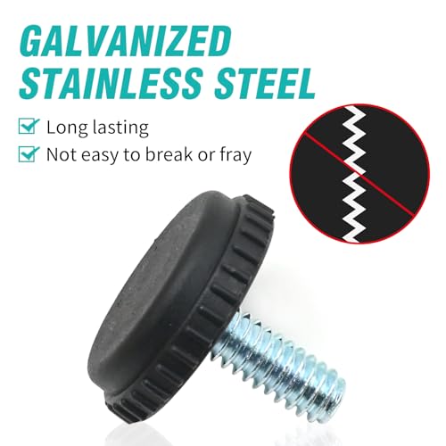 1/4-20 Stainless Steel Adjustable Furniture Levelers Screw in Threaded Leveling Feet for Furniture Glide Leveling for Table Chair Cabinet Legs (16) - color: 16