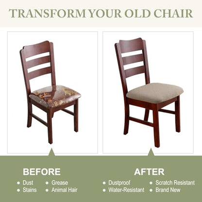 Waterproof Dining Room Chair Covers Set of 4,Taupe,Small - color: Taupe-diamond Pattern, size: Small-4 PCS