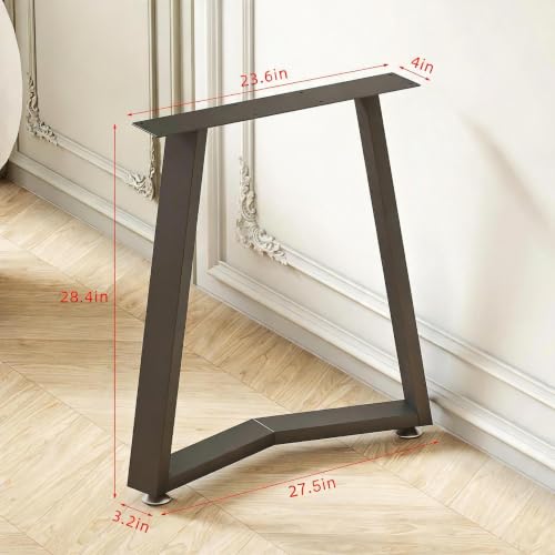 28 Inch Dining Table Legs, 28" W Metal Desk Legs for Table Set of 2 - color: Trapezoidal