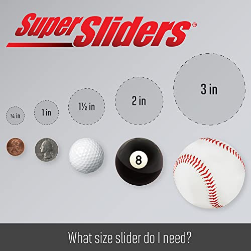 Super Sliders 1" Square Self-Stick Furniture Sliders or Movers for Carpet to Protect Furniture and Move Effortlessly, Brown (12 Pack)