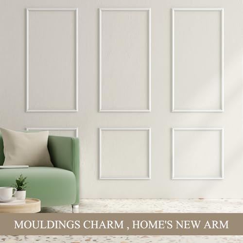 3 Sets Peel and Stick Wall Molding Kit, Premade Wainscoting Panels