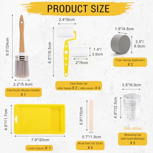 20PCS Paint Brush & Roller Set Furniture Painting Supplies All in One Paint