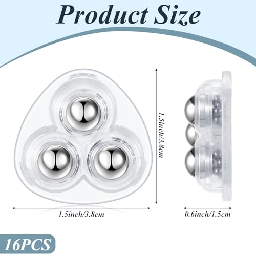 Honoson Self Adhesive Caster Wheels,Clear,3 Steel,16 Pcs - color: Clear, size: 3 Steel