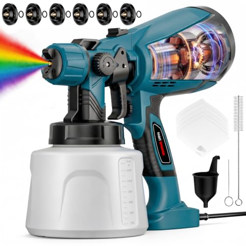 1000W HVLP Electric Paint Sprayer Gun for House Painting - color: Blue