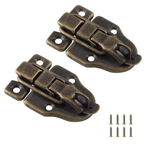 Zorfeter 2Pcs Antique Bronze Duckbilled Hasp Clasp Latch Lock - color: Antique Bronze