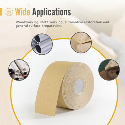 220 Grit Sandpaper Roll 20 Yard x 2-3/4” Wide PSA Longboard Sandpaper with Adhesive Backing Sand Paper for Woodworking,Automotive,Sanding Blocks - style: 220Grit
