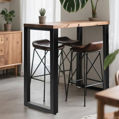 40 Inch Metal Bar Table Legs, Heavy Duty Desk Dinning Table Legs with Adjustment Feet Pads DIY Iron Furniture Feets, Set of 2,Black - size: H40 " Square