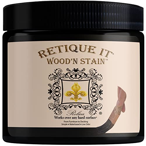 Retique It Wood'nStain - Liquid Wood Gel Stain Interior/Exterior (16 oz (Pint), Classic Black) - color: 90 Classic Black, size: 16 oz (Pint)