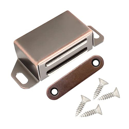 Magnetic Door Catch, Antique Brown, 2 Pack