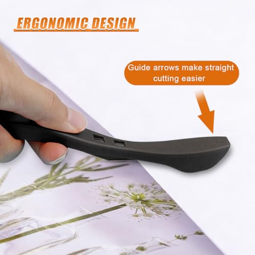 3PCS Car Wrapping Paper Cutter with 10 Replaceable Blades (Black) - color: Black