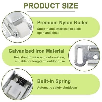 4 PCS Mailbox Roller Catch Latch with Screws Hardware Wheel Spring