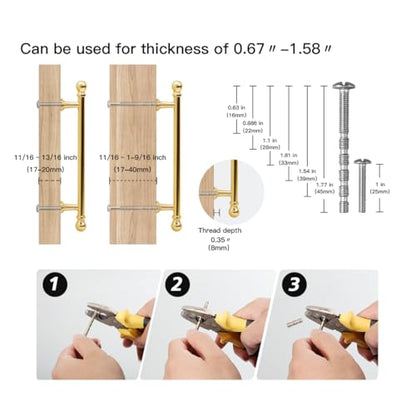 YAGU 6 Pack Polished Brass Cabinet Handles 5 Inch(128mm) Hole Center Polished Gold Kitchen Drawer Pulls Furniture Hardware for Dresser Bathroom Cupboard Wardrobe Closet Vanity - color: Polished Brass, size: 6 Pack, style: 5''/128MM Hole Center