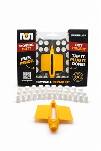 FIX Drywall Anchor Holes Fast - MudPlugz Drywall Hole Repair Kit - No Mesh - No Spackle - Professional Small Hole Wall Patch Kit - 36 Plugs - Reusable Prep Tool - Quick and Easy
