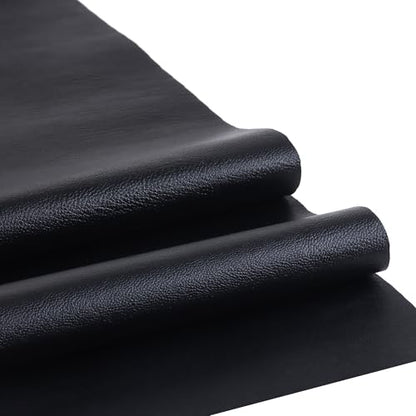 Faux Leather Sheet Fine Texture Surface One Yard Leather Fabric for DIY Crafting Thick Durable Synthetic Repholstery PU Leather Vinyl 36"x54" Upholstery Fabric Y-226 (Black, Cut by one Yard) - color: Black