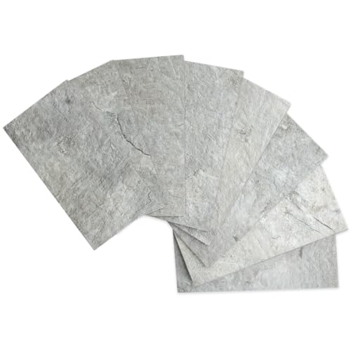 AULIGET 100 Piece Mountain Rock Peel and Stick Backsplash Wall Tiles, 3" x 6" PVC Faux Stone Stick on Tiles for Backsplash Kitchen, Bathroom, Laundry Room, Camper, Fireplace - color: Mountain Rock