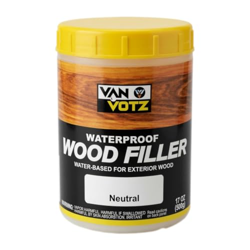 Waterproof Wood Filler [Half-Pint, Neutral] - Exterior Grade Wood Repair in 18 Paintable and Stainable Colors. Strong Adhesion and Durability for Outdoor Wood in All Weather Conditions. - color: Neutral, size: 1-Half-Pint [17oz / 500g]