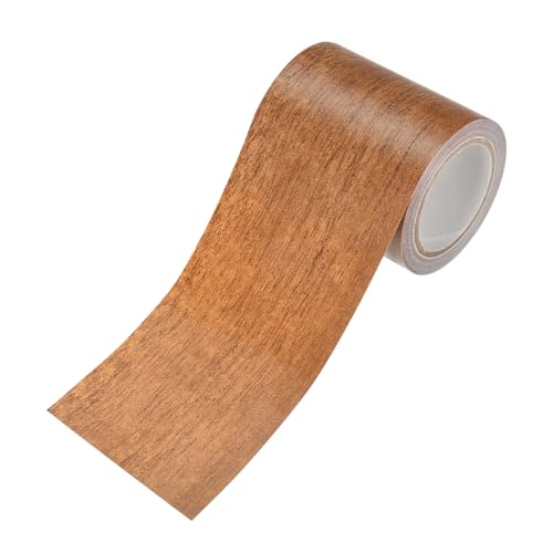 M METERXITY 1-Roll Wood Grain Repair Tape, 2.24in x 15ft Textured Realistic Self-Adhesive Wood Floor Tape Contact Paper for Furniture/Floors/Home [Natural Mahogany] - color: Natural Mahogany, size: 2.24in x 15ft