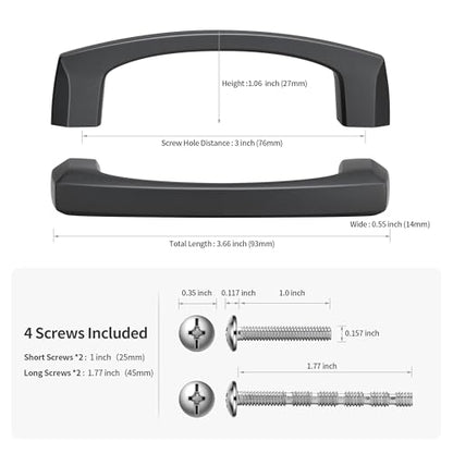 Lardmon 10 Pack 3 Inch(76mm) Hole Center Matte Dark Gunmetal Gray Modern Cabinet Pulls Solid Kitchen Cabinet Handles Hardware Bathroom Vanity Pulls Timeless Drawer Pulls Handles for Dresser - color: Gray, size: 3 Inch Hole Center, style: 10 Pack